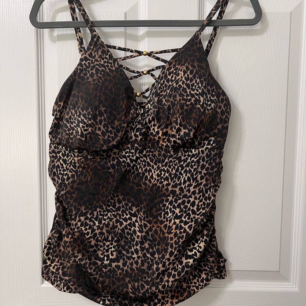 Leopard print tankini top swimsuit for all new without tag